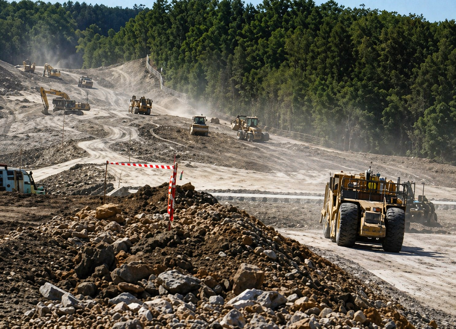 Bulk earthworks construction site